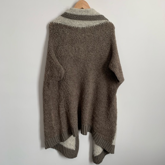 Anthropologie Sleeping on Snow Women’s Cocoon Cardigan Brown and Cream One Size - Picture 5 of 14